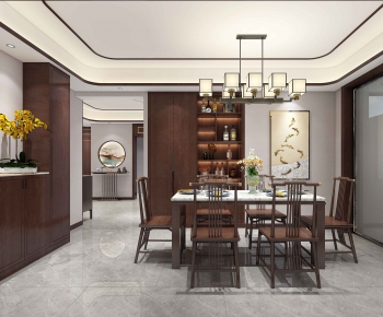 New Chinese Style Dining Room-ID:691230797