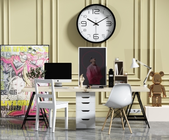 Nordic Style Computer Desk And Chair-ID:688454293