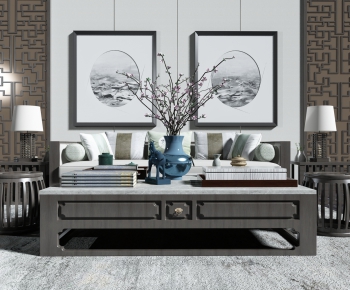 New Chinese Style Sofa Combination-ID:344208661