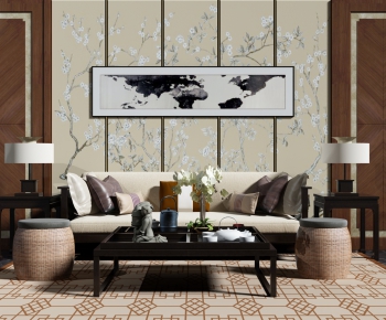 New Chinese Style Sofa Combination-ID:653467829