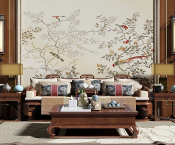 New Chinese Style Sofa Combination-ID:710359492