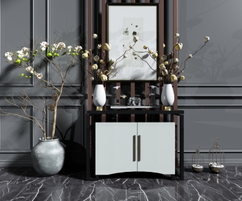 New Chinese Style Side Cabinet/Entrance Cabinet-ID:981393796