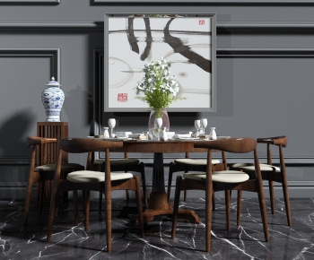 New Chinese Style Dining Table And Chairs-ID:520491212