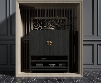 New Chinese Style Side Cabinet/Entrance Cabinet-ID:664542326