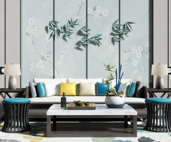 New Chinese Style Sofa Combination-ID:121494164