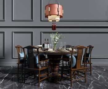 New Chinese Style Dining Table And Chairs-ID:620232733
