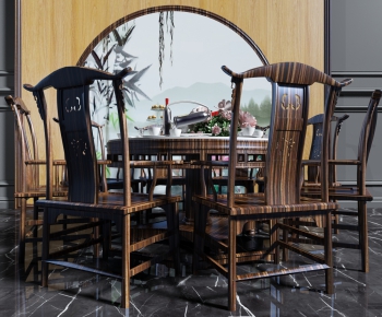 New Chinese Style Dining Table And Chairs-ID:812174345