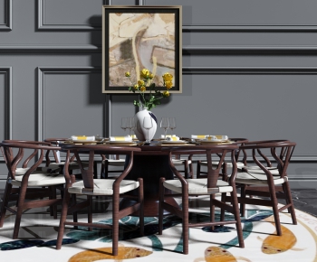 New Chinese Style Dining Table And Chairs-ID:244423298