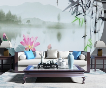 New Chinese Style Sofa Combination-ID:904531519