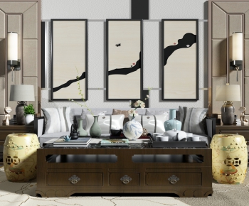 New Chinese Style Sofa Combination-ID:748260536