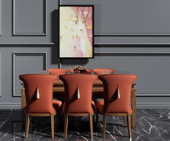 American Style Dining Table And Chairs-ID:247407261