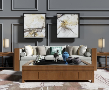 New Chinese Style Sofa Combination-ID:875184531