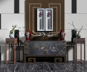 New Chinese Style Side Cabinet/Entrance Cabinet-ID:718368398