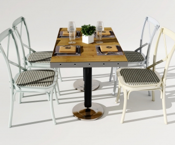 Industrial Style Dining Table And Chairs-ID:113407172