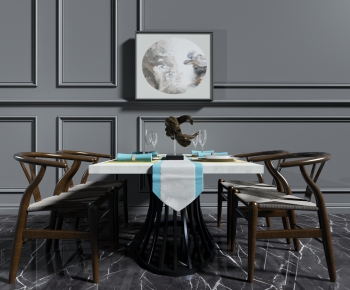 New Chinese Style Dining Table And Chairs-ID:802479368