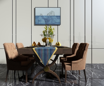 American Style Dining Table And Chairs-ID:502784625