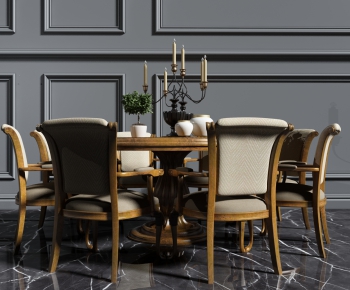 American Style Dining Table And Chairs-ID:611638991