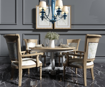 American Style Dining Table And Chairs-ID:163690147