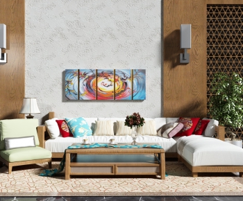 New Chinese Style Sofa Combination-ID:137848916