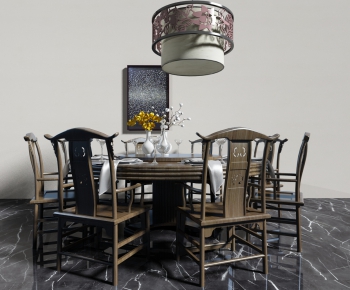 New Chinese Style Dining Table And Chairs-ID:513079171