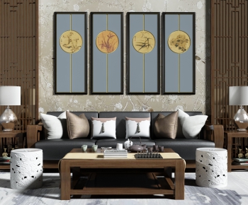 New Chinese Style Sofa Combination-ID:660000567