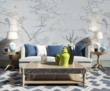 New Chinese Style Sofa Combination-ID:197604619