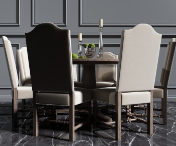 American Style Dining Table And Chairs-ID:798894664