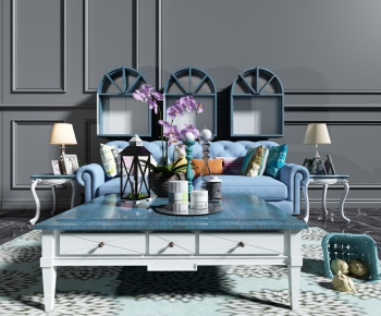 Mediterranean Style A Sofa For Two-ID:731812856