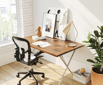 Modern Computer Desk And Chair-ID:399590025