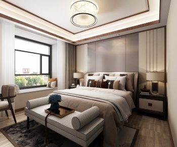 New Chinese Style Bedroom-ID:971219062