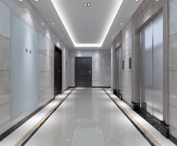 Modern Office Elevator Hall-ID:880429981