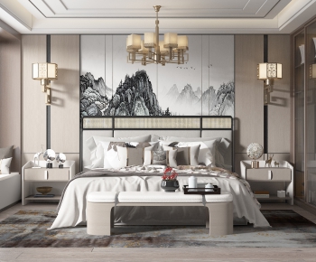 New Chinese Style Bedroom-ID:925529004