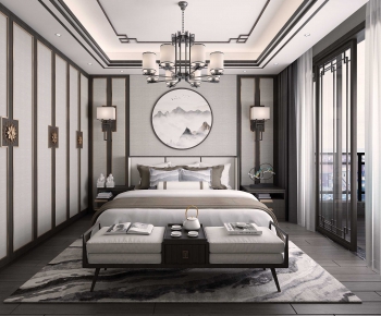 New Chinese Style Bedroom-ID:456032041
