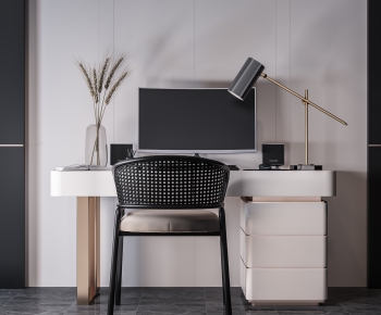 Modern Computer Desk And Chair-ID:532989035