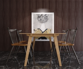 Industrial Style Dining Table And Chairs-ID:817210912
