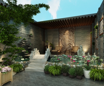New Chinese Style Courtyard/landscape-ID:836961039