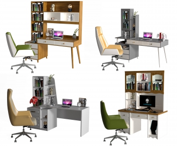 Modern Computer Desk And Chair-ID:975878004