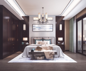 New Chinese Style Bedroom-ID:673011069