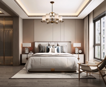 New Chinese Style Bedroom-ID:418376923