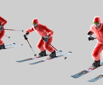 现代滑雪人物，滑雪板，滑雪服-ID:365314016
