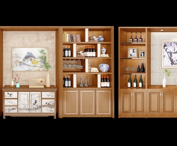 Chinese Style Wine Cabinet-ID:606273895