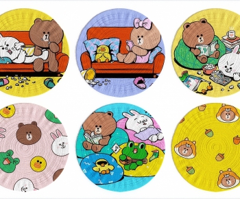 北欧儿童卡通圆形地毯-ID:170519114