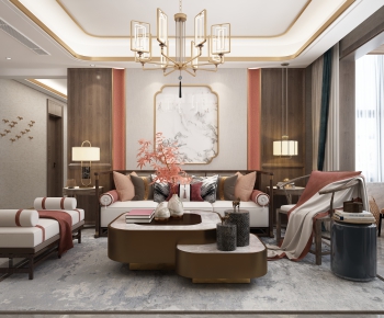 New Chinese Style A Living Room-ID:121567012