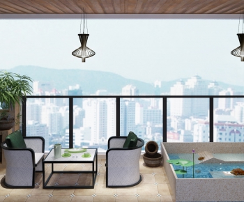 New Chinese Style Balcony-ID:114118103
