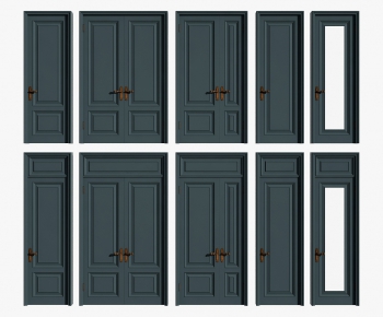 Simple European Style Unequal Double Door-ID:880157958