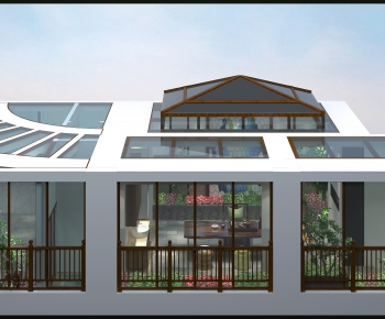 New Chinese Style Glass Sun Room-ID:456091889