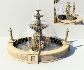 现代广场喷泉园艺小品-ID:224020533