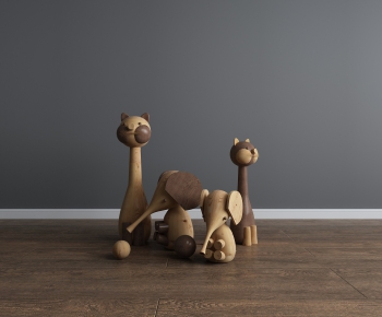 现代木头玩具大象雕塑摆件-ID:814021113
