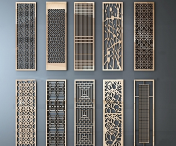 New Chinese Style Metal Screen Partition-ID:514440598