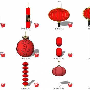 新中式古街春节红灯笼-ID:340737106